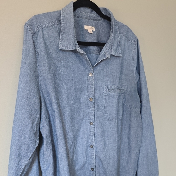 Women’s J.Jill Denim Button-Down Shirt – Size XL - Picture 8 of 10